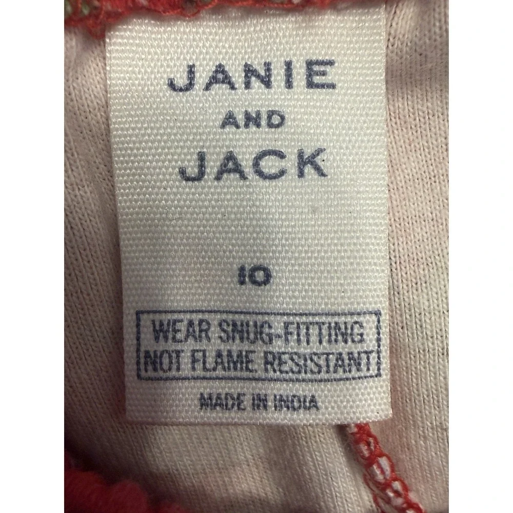 Janie and Jack Christmas Reindeer Pajama Set Wear Snug Size 10  Holiday PJs 2 pc
